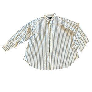 Polo by Ralph Lauren Andrew Stripe Long Sleeve Button-Down Dress Shirt Size 18